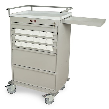 Harloff 6 Drawer Value Line Med-Bin Medication Cart with 18 3.5 in Bins VLT18BIN3